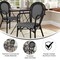 Merrick Lane Celia Stacking Thonet Bistro Style Chair with Arms, PE Rattan Seat, and Metal Frame for Indoor/Outdoor Use
